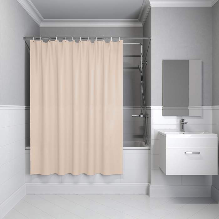 Штора д/ванной IDDIS 200*180см PE бежевый полиэст. P01PE18i11