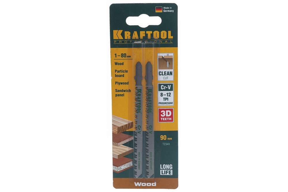 Пилки KRAFTOOL T234X п/дереву Cr-V 2шт/уп  159506-U