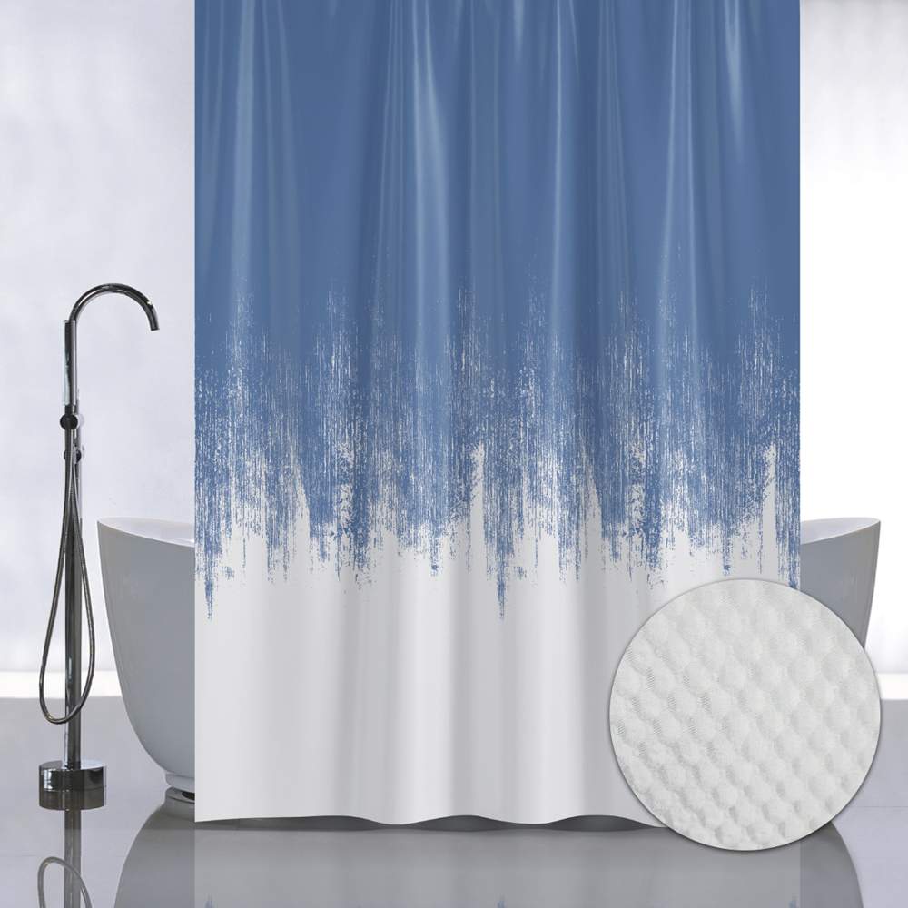 Штора д/ванной без колец 05-04 ПЕРЕХОД - СИНИЙ Санакс