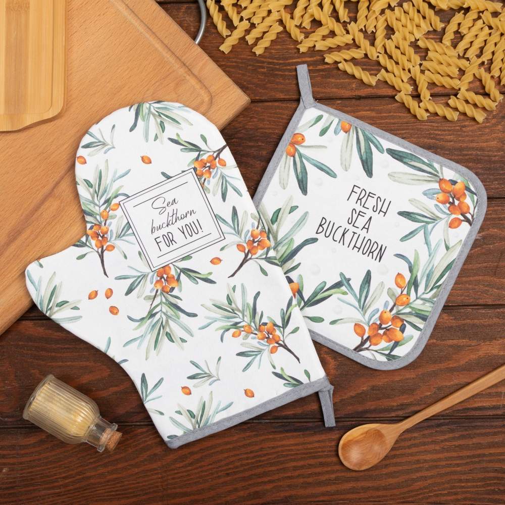 ЭТЕЛЬ Berry garden Набор кухонный (варежка 20х28см,прихватка 19х19см) саржа,100% хлопок 7011774