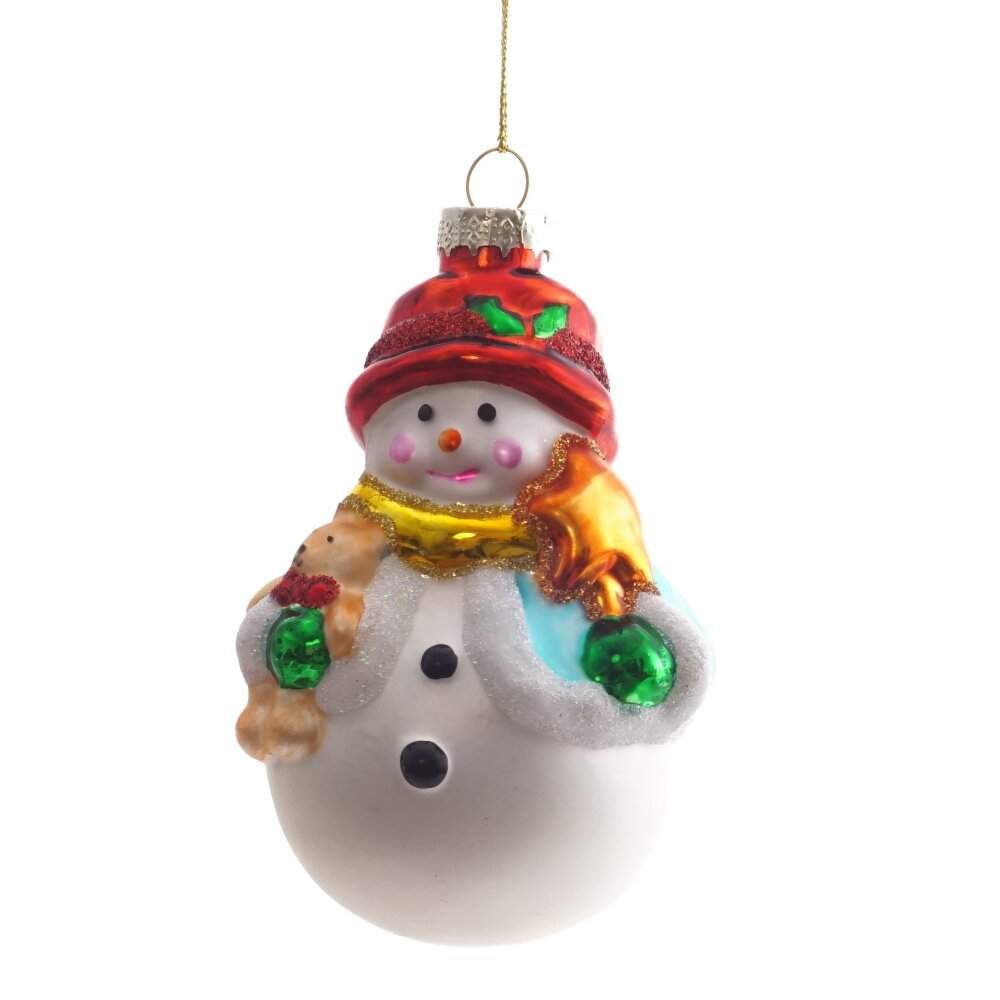 REMECO COLLECTION Игрушка елочная 805559 Снеговик 8х8х12,5см (стекло)  