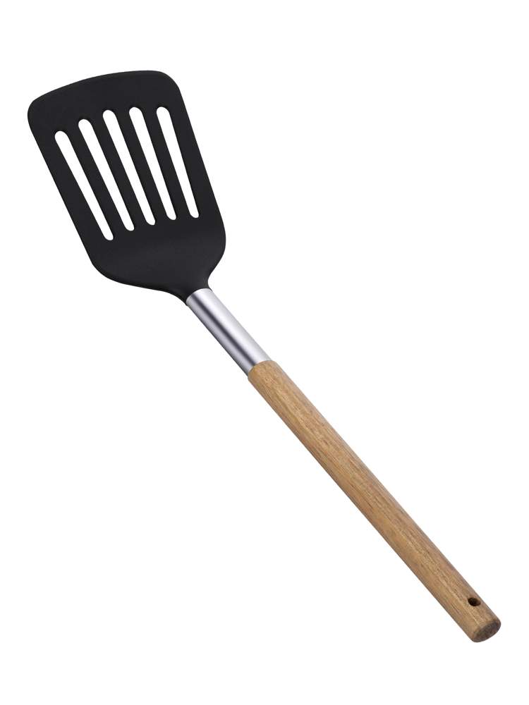 REGENT INOX Linea Acacia Лопатка 93-TO-AC-04 с прорезями 340х82х59мм(нейлон,нерж.сталь,акация)