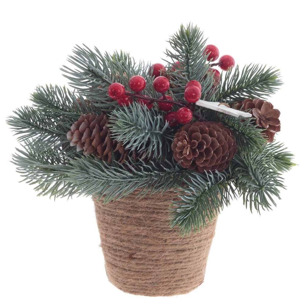 REMECO COLLECTION Кашпо хвойное 808835 Новогодняя композиция 20х20х20см 