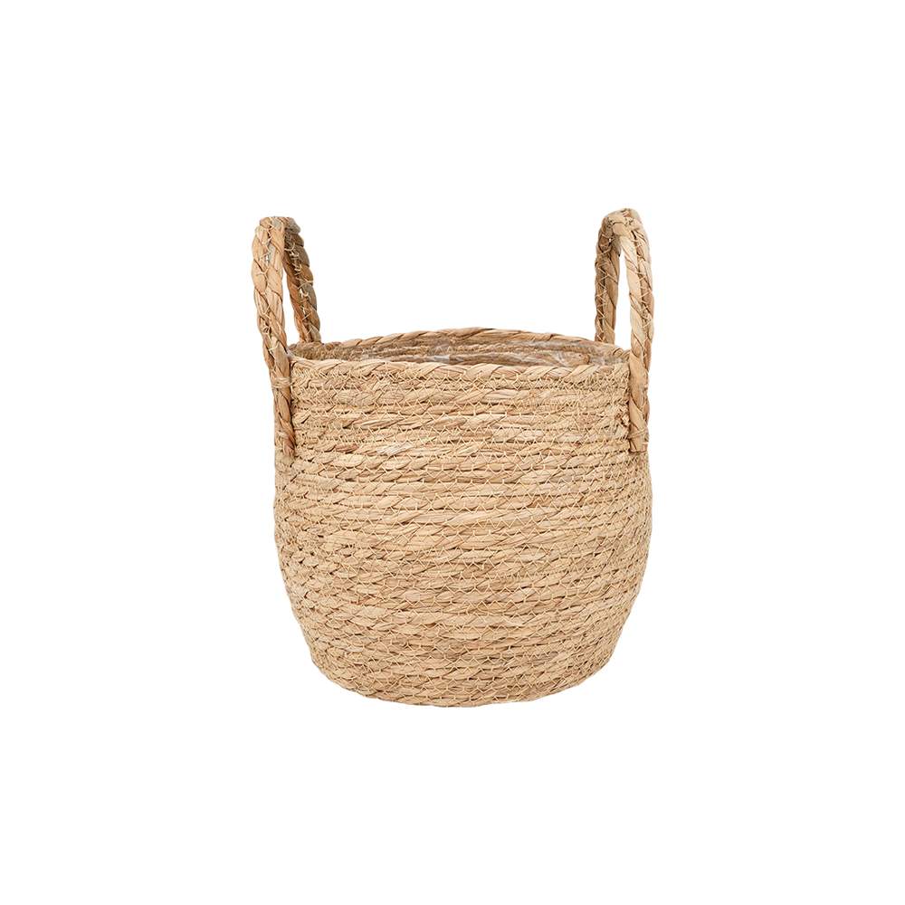 Кашпо плетеное Lishan-09 XS Кения круглое с ручками Д155 Ш155 В135 натур.