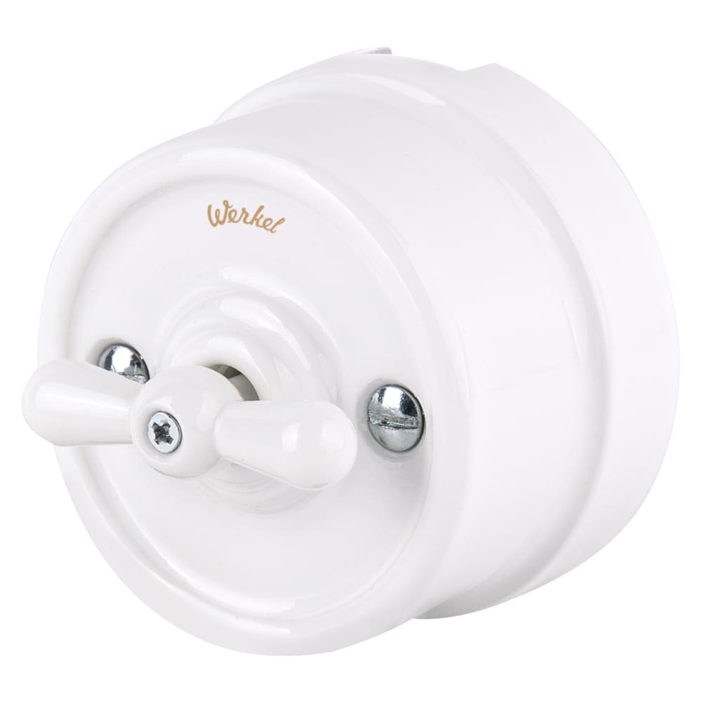 Переключатель Werkel Retro  1-кл.  белый  WL-18-01-03