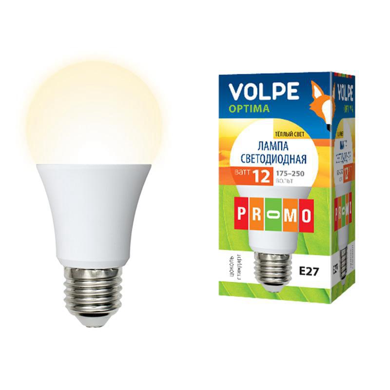 Лампа Uniel Volpe Optima LED-A60-12W/WW/E27/FR/O  белый свет 10766