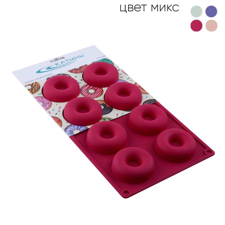 КАТУНЬ Форма КТ-S-364 д/выпечки Пончики 8 ячеек силикон 29,5х17х1,9см