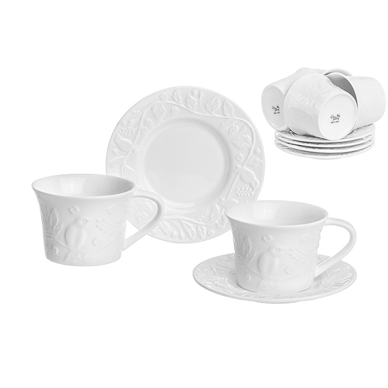 ELAN GALLERY Птички на ветке Набор чайный 540208 12пр/6перс 220мл 