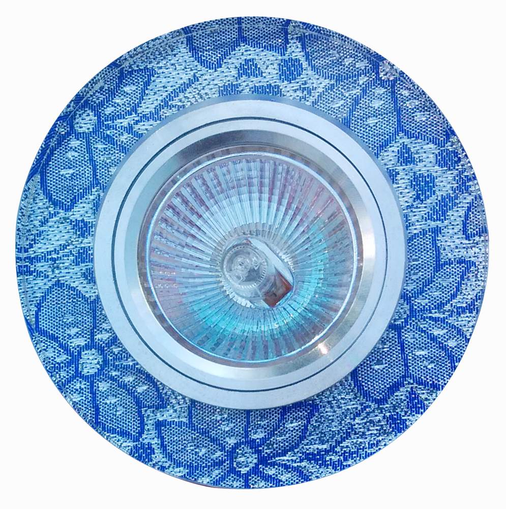 Светильник галогенный FT 767 MR 16 хром+серебрянный узор