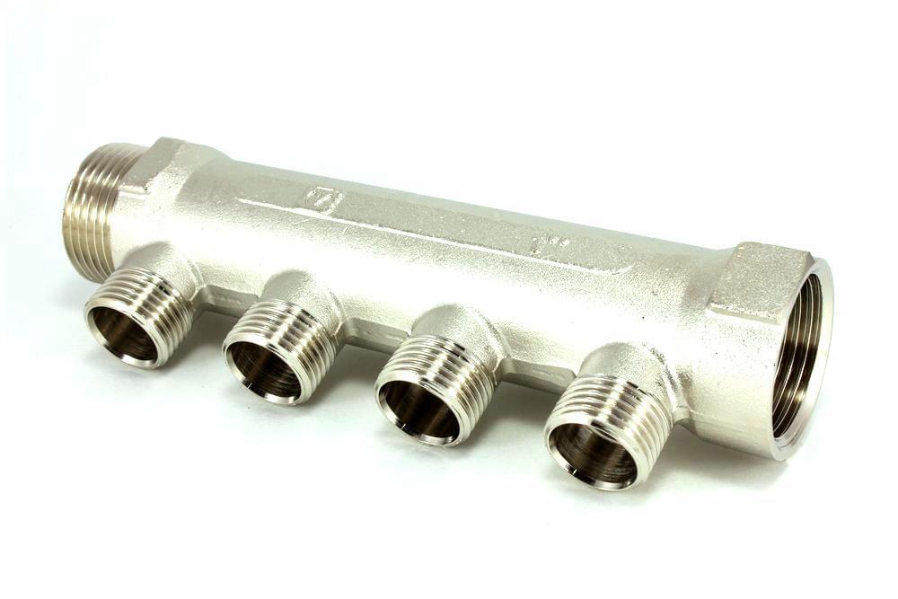 Коллектор  н/р  1"х4 вых 1/2" никель VTc.500.N.0604