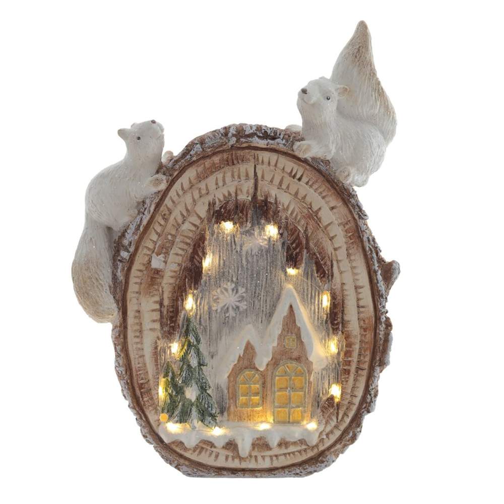 REMECO COLLECTION Изделие декоративное 791577 Белочки с подсветкой (3хАА) 34х10х48см (магнезия) 