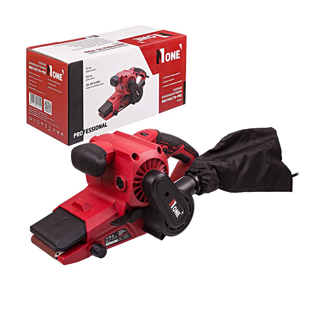 Шлифмашина NUMBER ONE  NBS1100/76-PRO ленточн. 1100Вт(75x533мм)