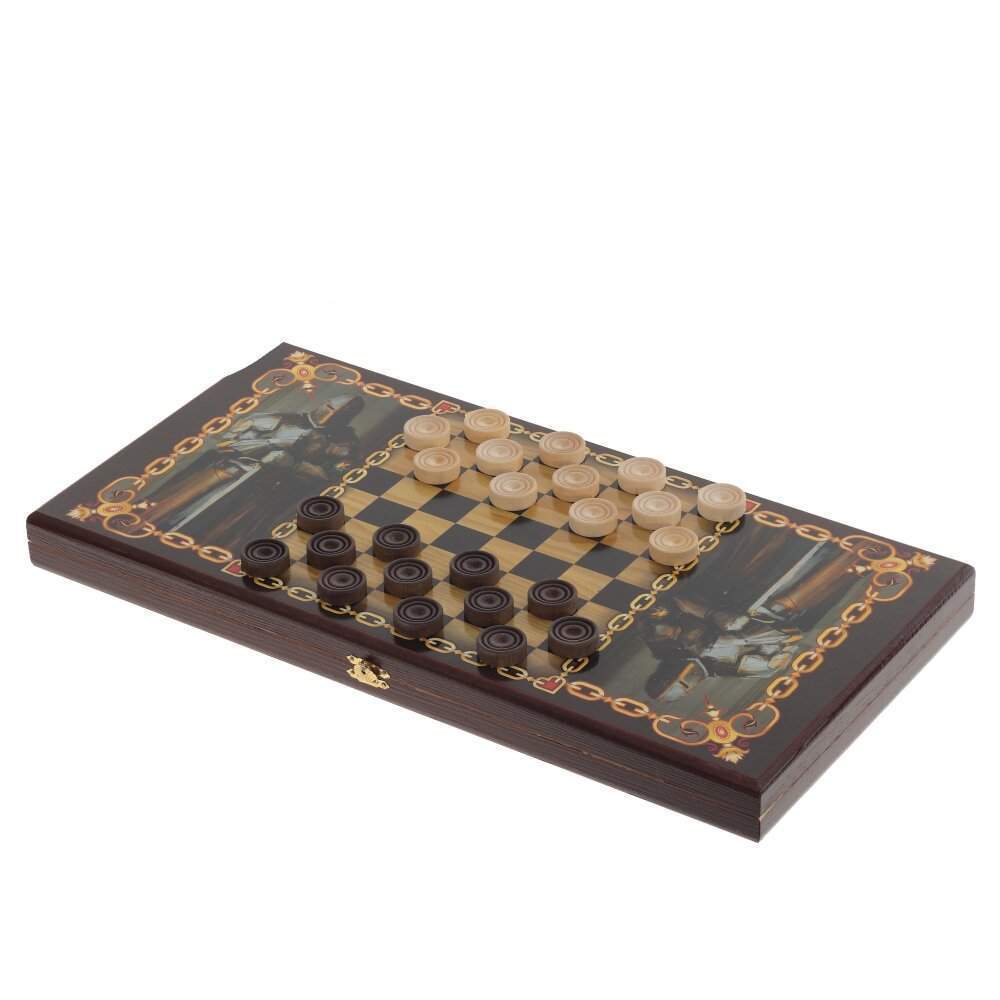 REMECO COLLECTION Игра настольная 2в1 (нарды,шашки) Рыцарь-21 L50 W25 H5см 716136 