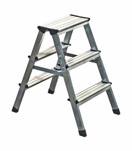 Стремянка  двухсторонняя алюминивая  7202   43см