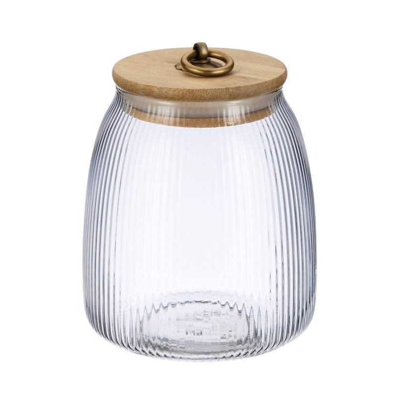 REGENT INOX Linea Lantern Банка 93-HO-LA-01-950 д/сыпучих 950мл стекло с бамбуковой крышкой 
