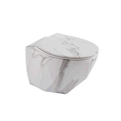 Унитаз подвесной  RD-2004MR  Stone с сиденьем дюропласт , мрамор  510х380х355мм