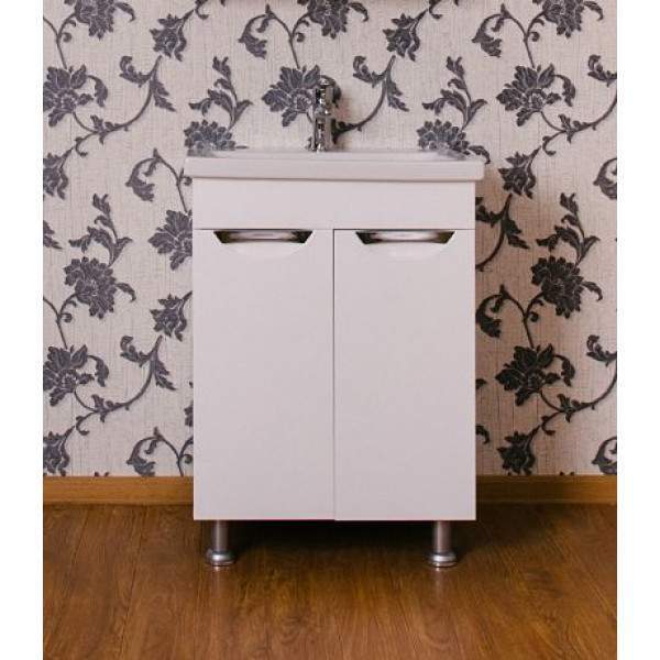 Тумба Ева  50  с доводчиком прям. + умыв. Эрика 50 (S-UM-ERI50/1-w)