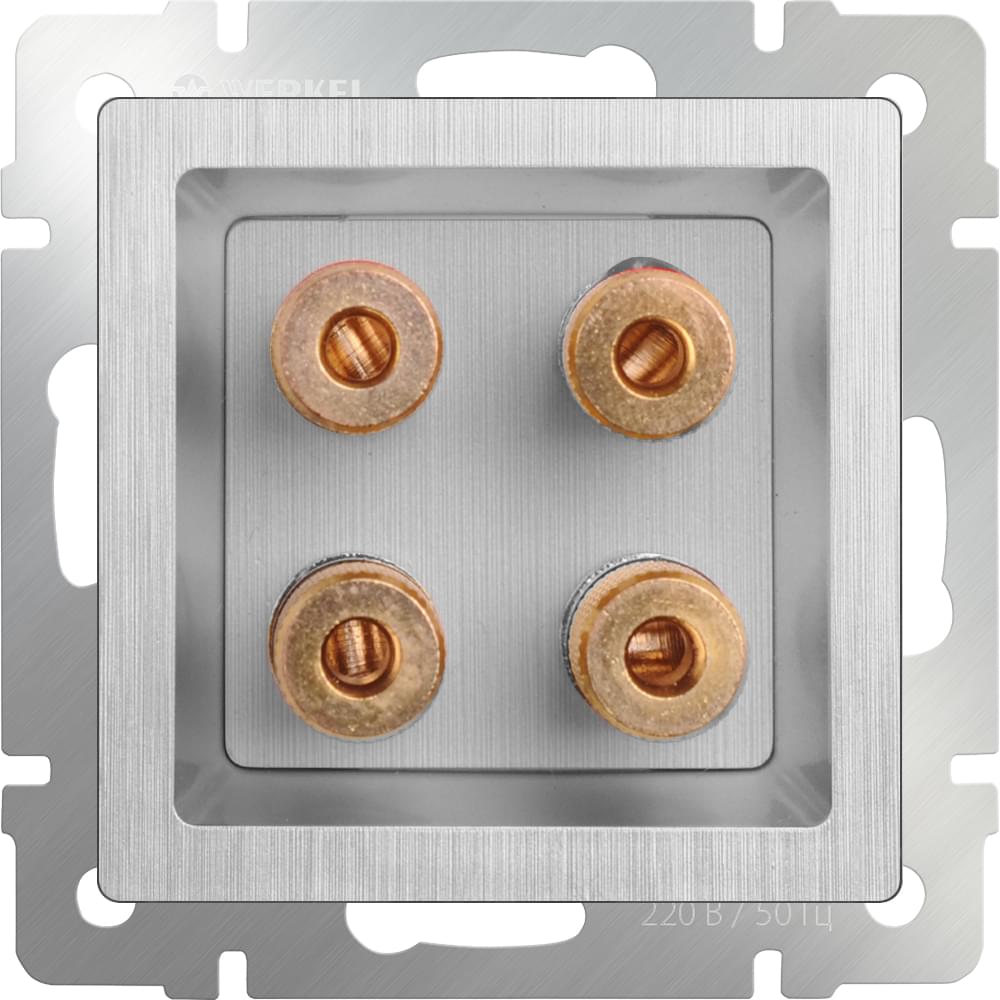 Розетка  Frame акустическая  WL09-AUDIOх4  серебряный рифленый