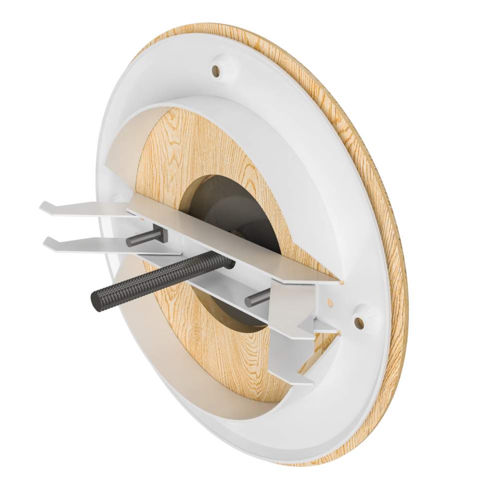 Анемостат  12,5DW Pine ms с метал.фланцем и дер.обтекат д/бань и саун,сосна D125
