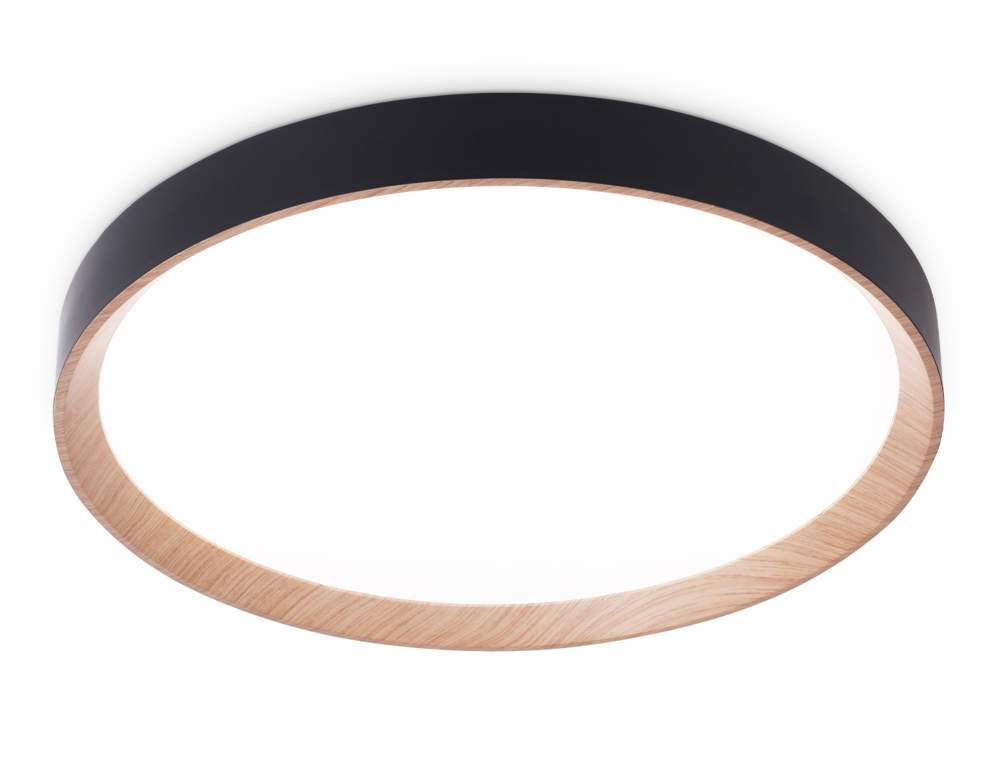 Светильник потол. c пультом  FZ1326  D490*80 60W BK/LWD черный/светлое дерево