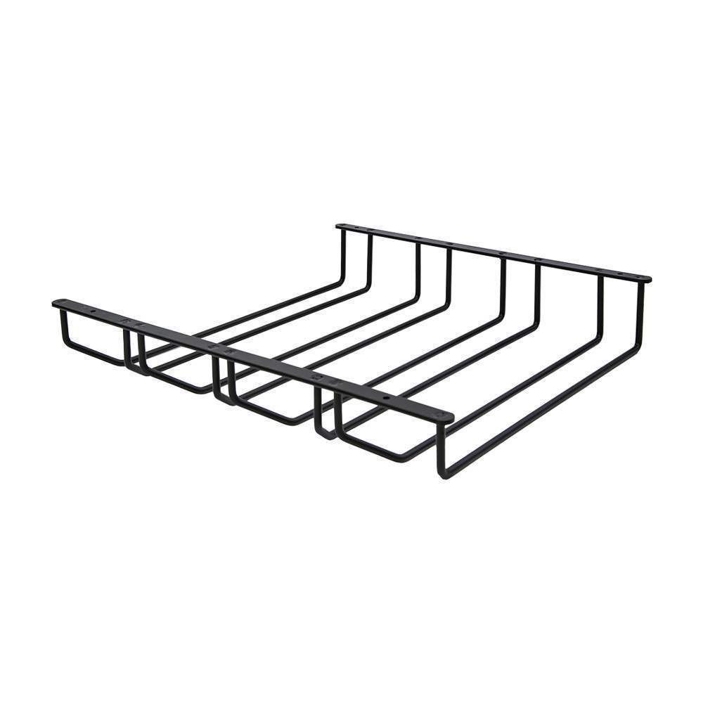 Держатель бокалов  MX-057 BL  4-х рядный черный матовый