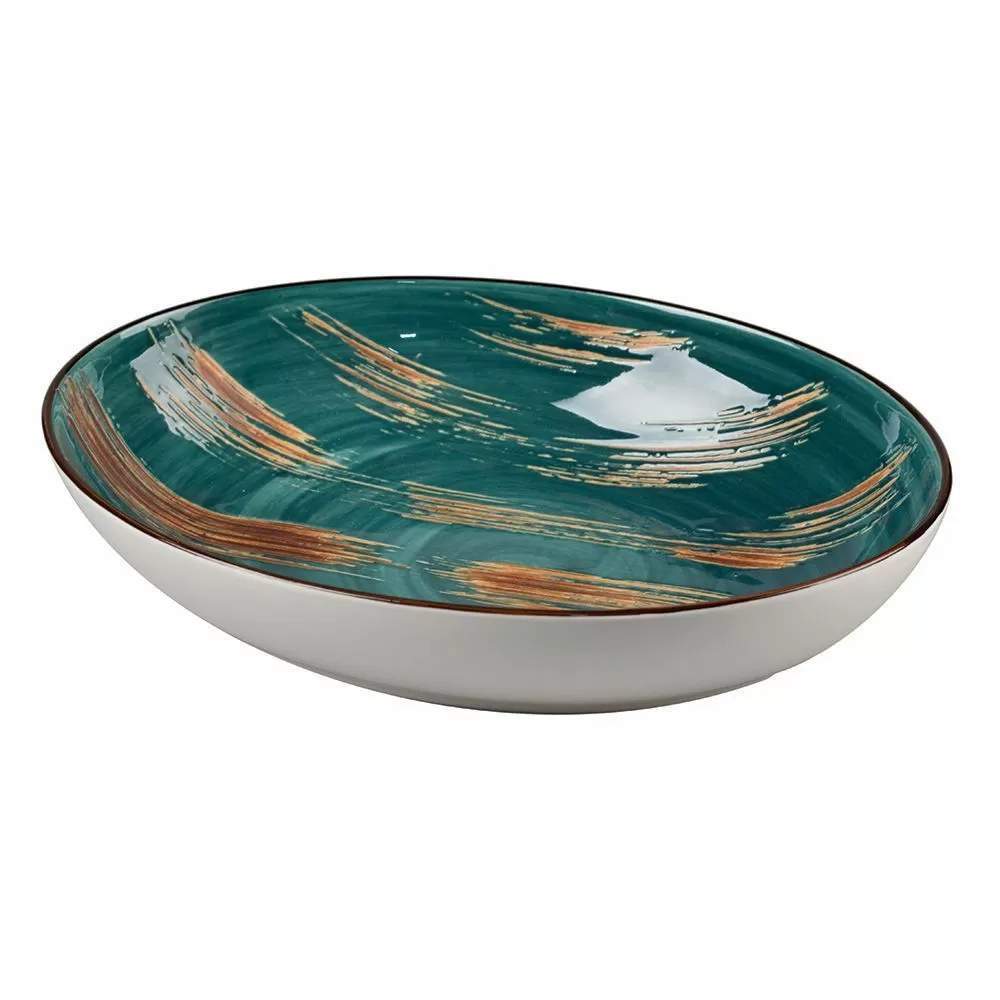 P.L. Proff Cuisine Texture Dark Green Lines Тарелка 19,3х25,9х9,5см 81223433/80095 (16/4)