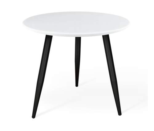 Стол Sheffilton SHT-TT 80 МДФ белый каркас SHT-TU14 металл черный муар (3 ножки)