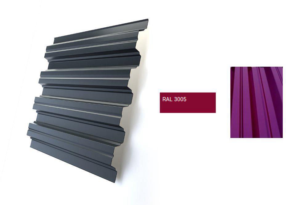 Профнастил С20В 0,45 PE RAL  3005 - вишневый / 6 м.п.