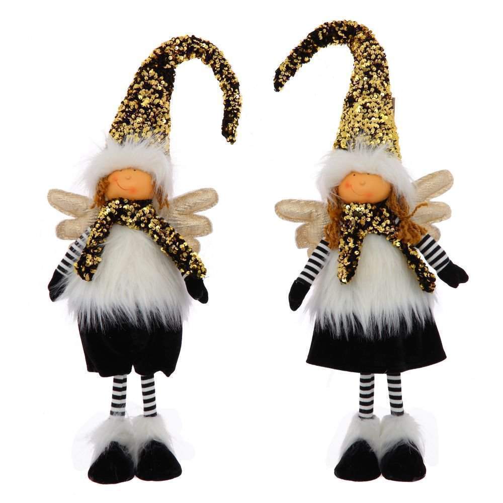 REMECO COLLECTION Игрушка набивная 755139 Ангел Мальчик/Девочка черный/золото 23х10х78см 2 вида