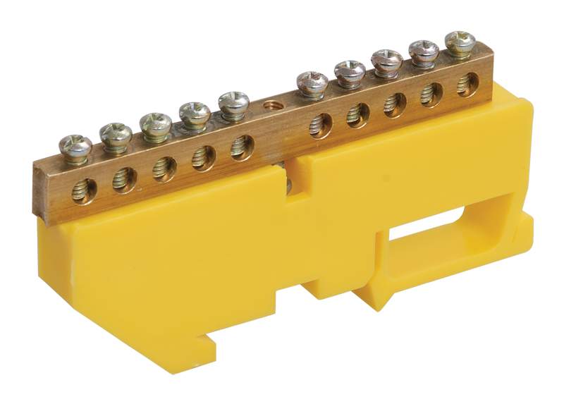 Шина ИЭК нулевая  на Din- из. ШНИ-6x9- 8-Д-Ж  YNN10-69-8D-k05