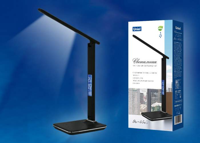 Светильник настольный Uniel TLD-551 BROWN 450Lm/3000-6000K/Dimmer/USB с час/кал/терм  UL-00003335