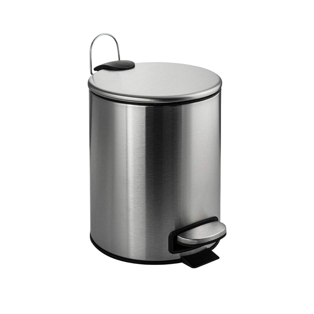 Ведро круглое   5л с пед. нерж. с микролифт.  САТИНОВОЕ Санакс 10500