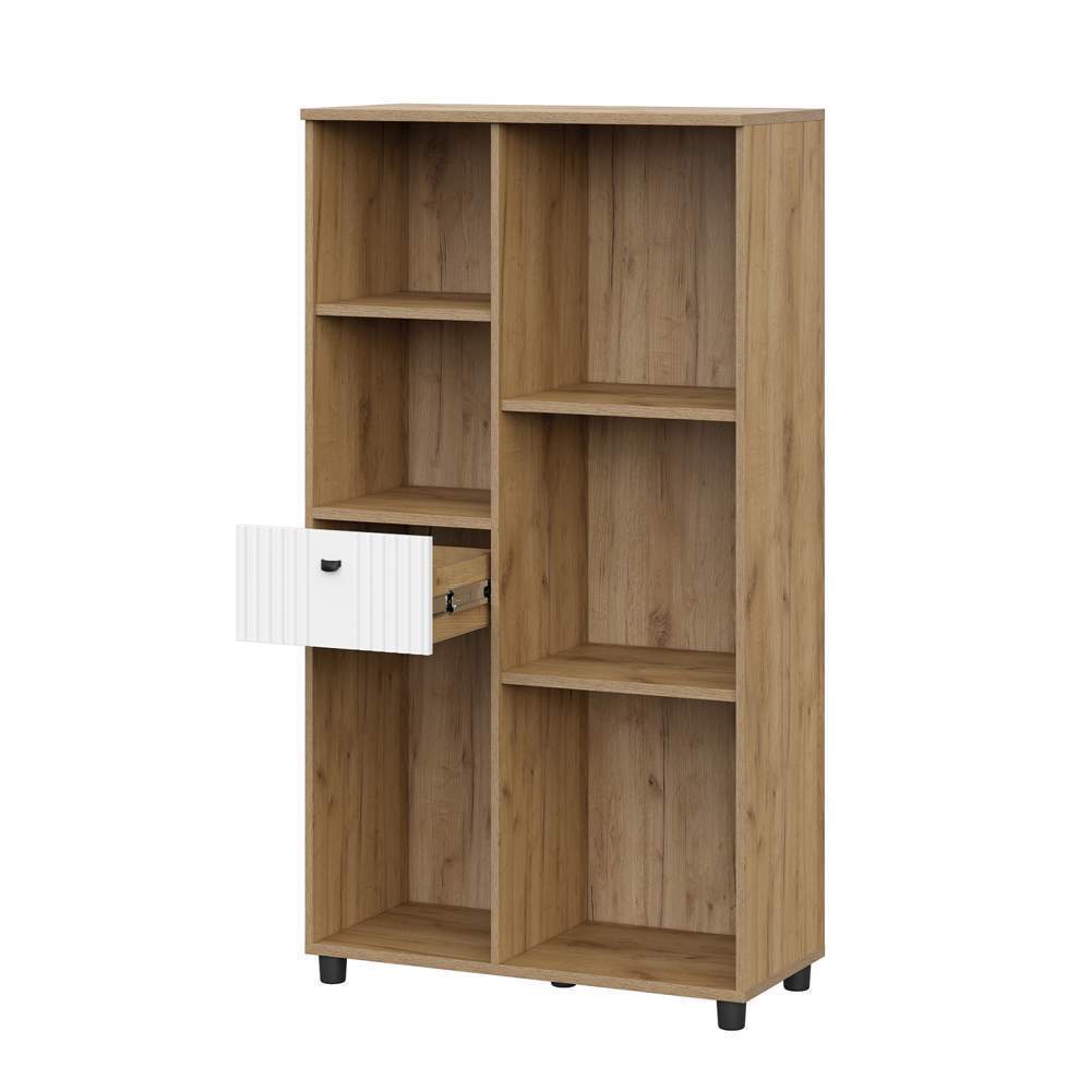 Милан Тумба многофункц. дуб золотой/белый матовый