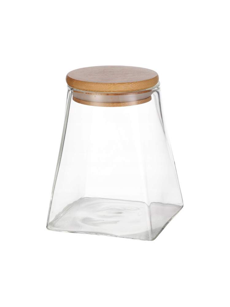 KAMILLE Банка 9035 350мл стекло с бамбуковой крышкой 7,5*7,5*9,5см