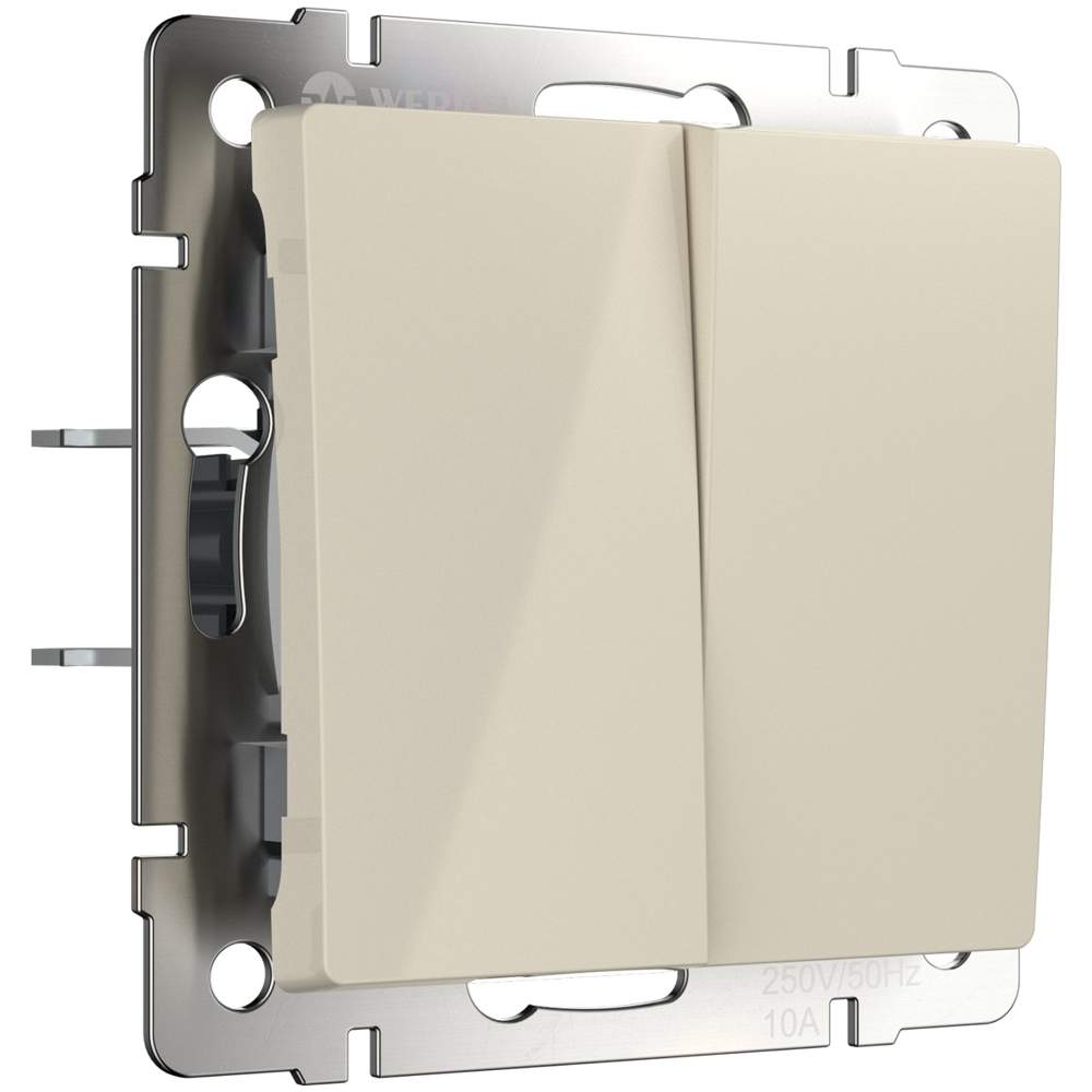 Выкл.  Frame 2-кл.проходной  сл. кость  WL03-SW-2G-2W  -  W1122003