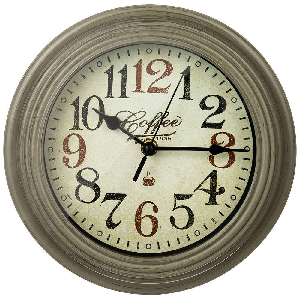 LEFARD Часы 220-450 Coffee настенные 22,8x22,8x4,6см пластик 