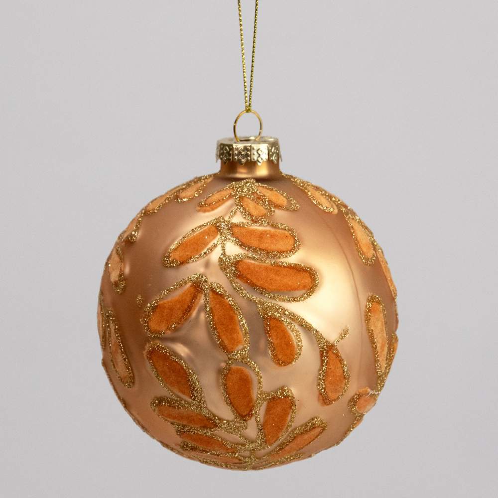 DECOLINE Игрушка елочная Шар 982304306 светло-коричневый 10см (стекло) 