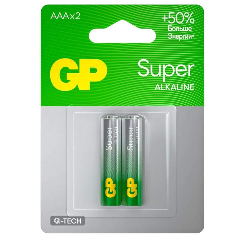 Элемент питания LR03(ААА)алкалин.Super G-Tech 24AА21-2CRSBC2 GP бл.2шт. 1221