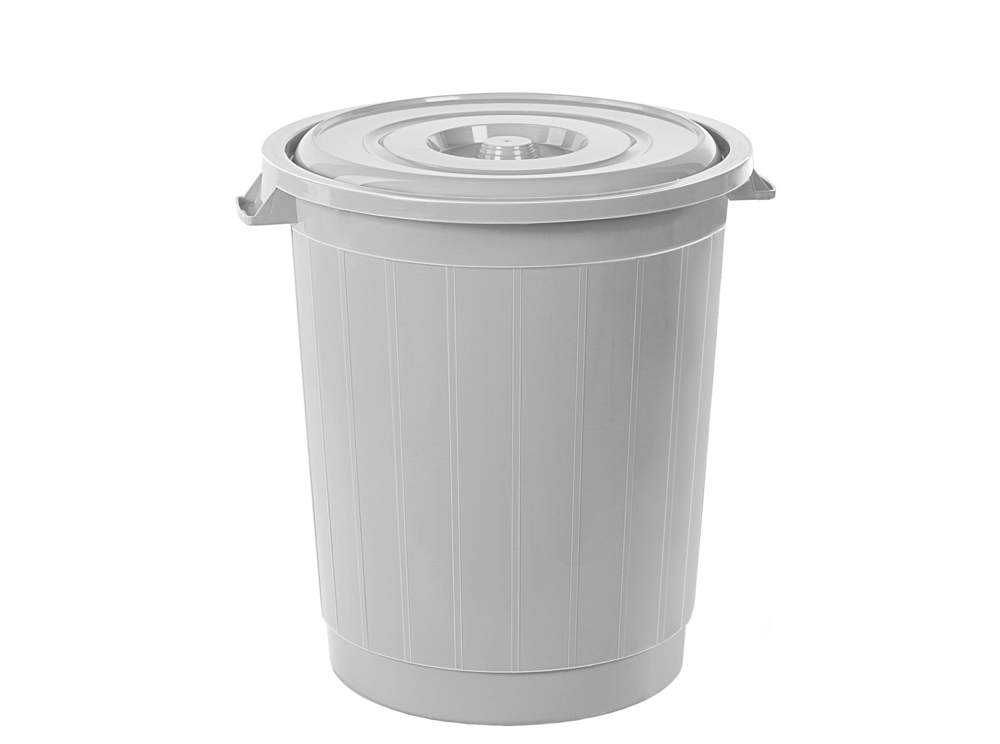 ЭЛЬФПЛАСТ Бак хозяйственный 011 80л с крышкой серый 495х565мм 