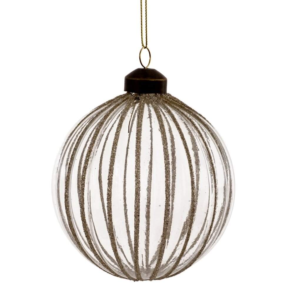 REMECO COLLECTION Игрушка елочная Шар 809470 золото/прозрачный стекло 10см