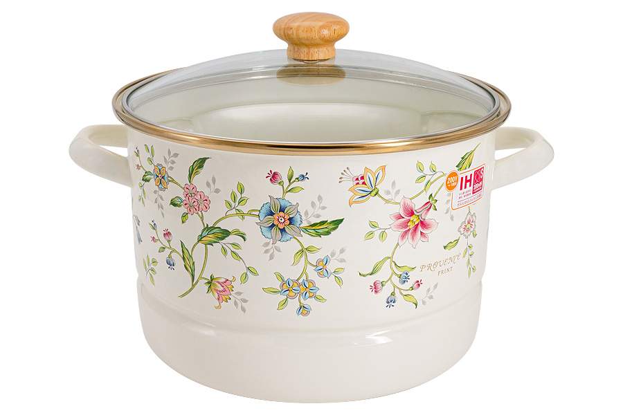 EJIRY Прованс Кастрюля 6,5л 24см со вставкой-пароваркой эмаль EJ-PVR-24SML