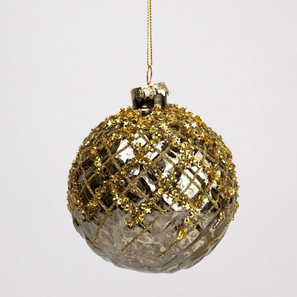 DECOLINE Игрушка елочная Шар 982307606 зеленый 10см (стекло) 