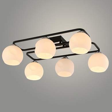 GH60134/6  BK+CR  Люстра 6*60W E27 d610 h175  KK23 черный/хром