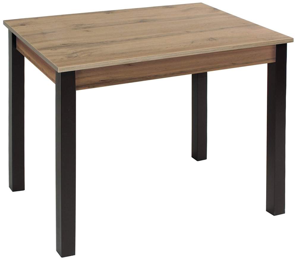 Стол Обеденный Стиль 5  б/полки лофт 900*600 дуб вотан/50*50 черный муар