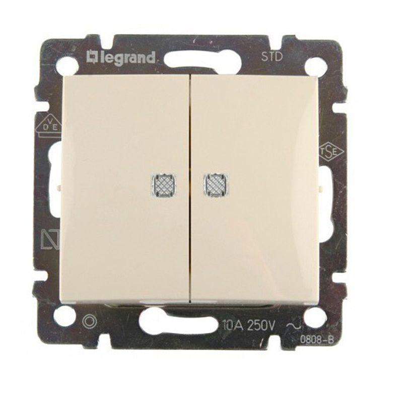 Выключатель VALENA  2кл c подсвет. сл.к  695630