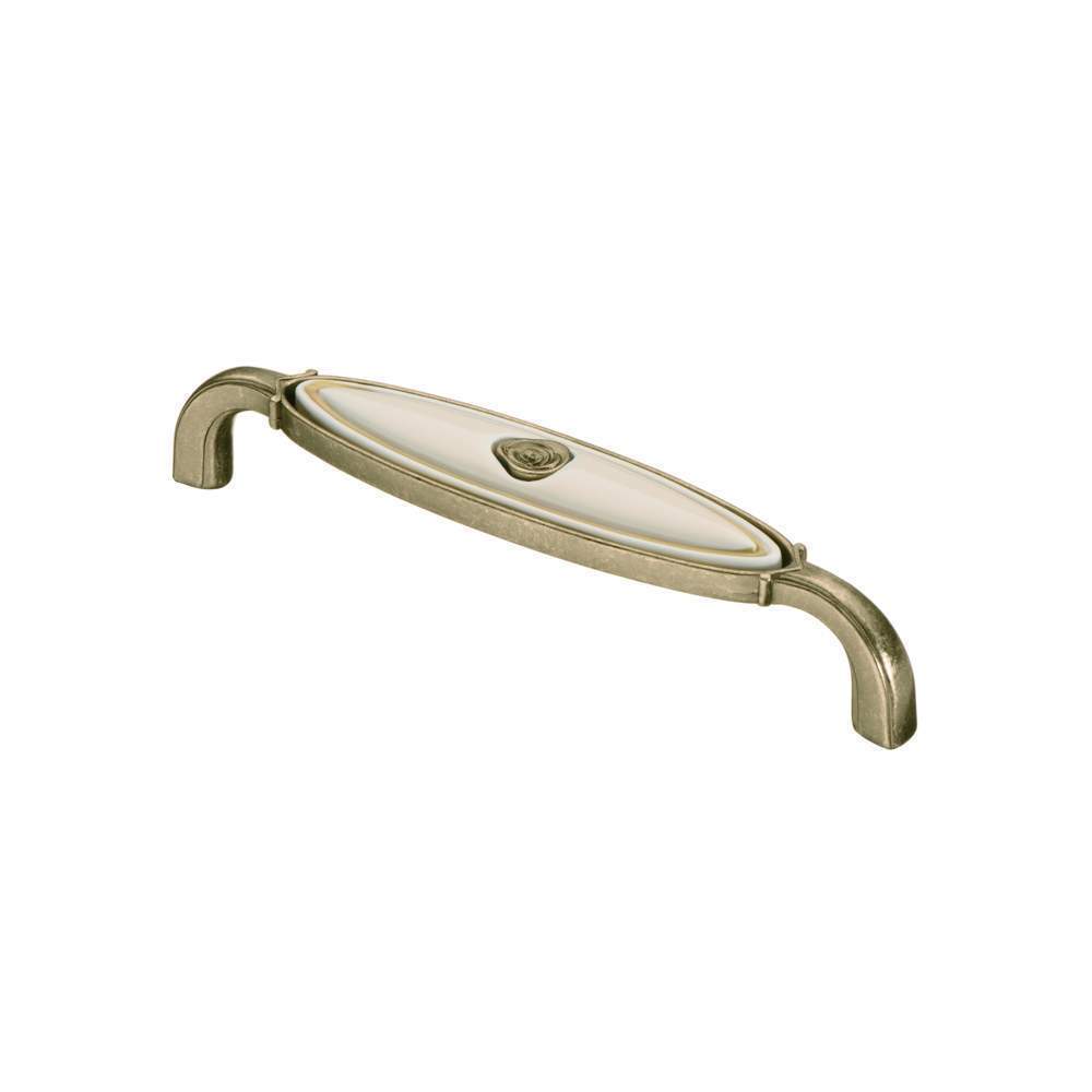 Ручка-скоба  SF19-18-128 MAB с фарфором атласная бронза  128мм