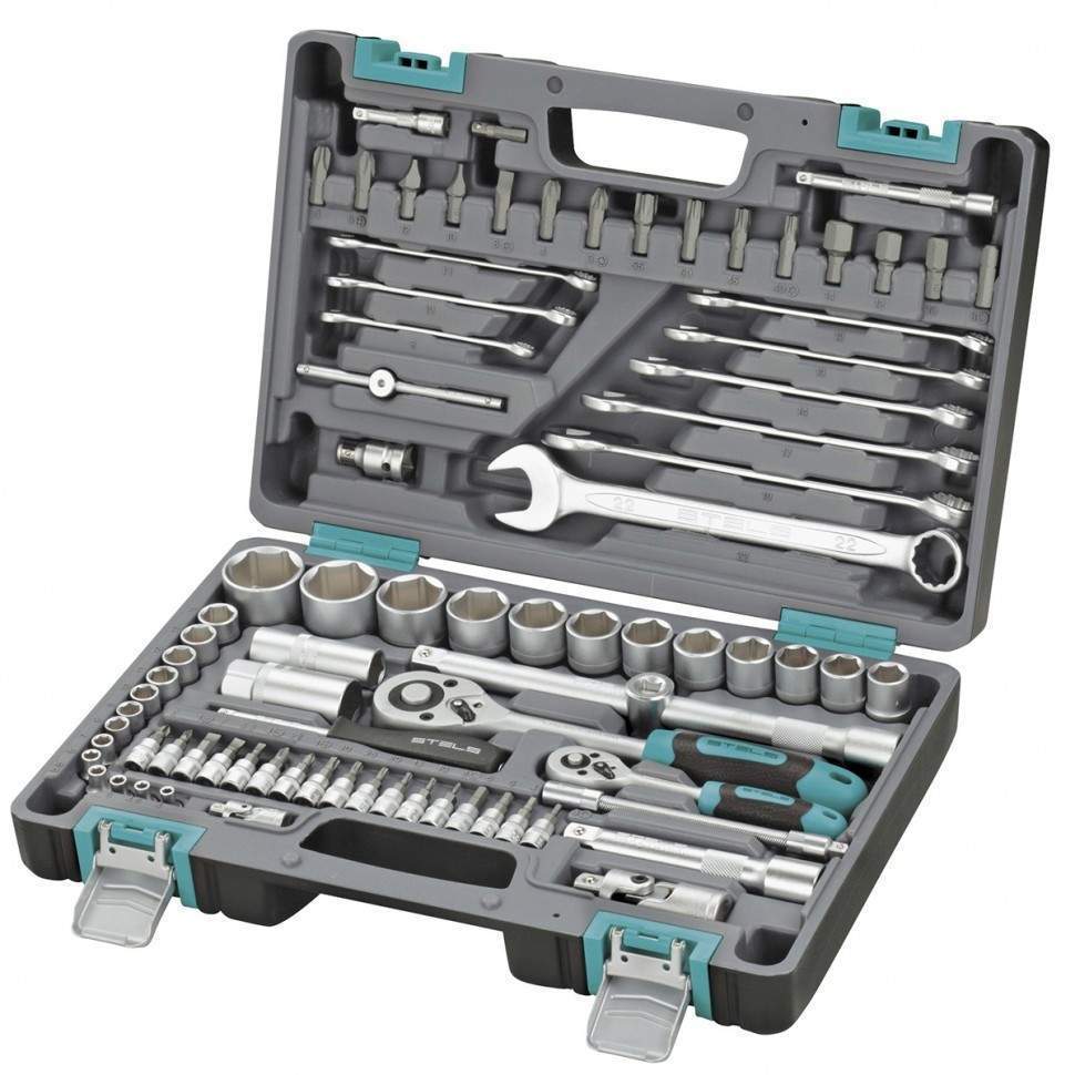 Набор инструмента  STELS  1/2", 1/4" CrV в кейсе 82пр.  14105
