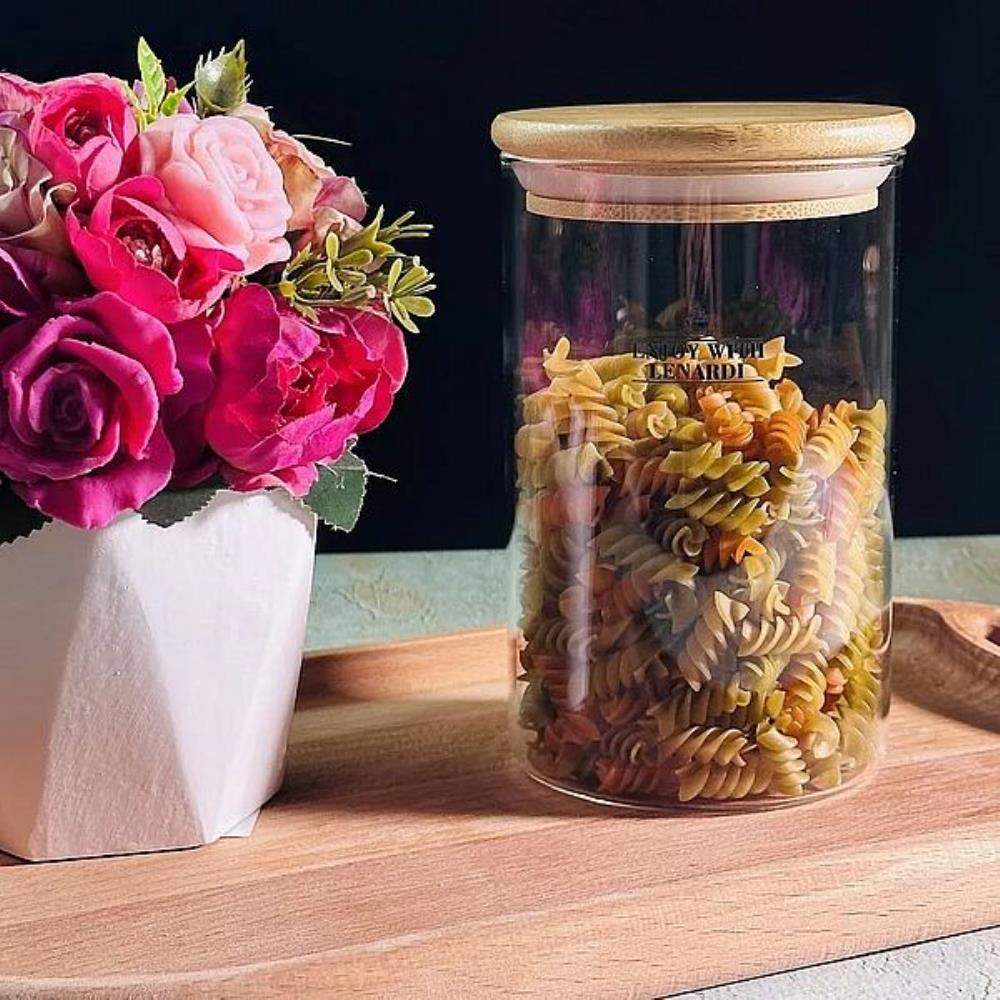 LENARDI Банка д/сыпучих 139-060 900мл стекло,крышка бамбук