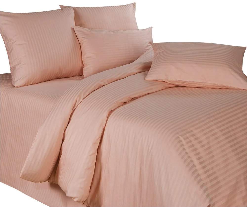 MARIA DE LUXE КПБ страйп-сатин 2сп-макси розовая пудра (50х70-2) СС-2сп макси