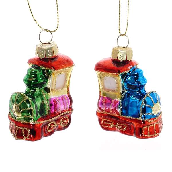 REMECO COLLECTION Игрушка елочная 719589 Паровозик 4х3х6,5см 2 вида (стекло)